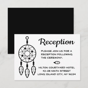 Convites Receptor de Casamento Boho Dreamcatcher Preto Bran