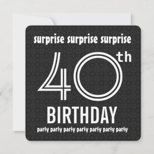 Convites Reciclado Branco aniversário de 40 anos de SURPRE