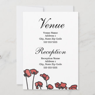 Convites Recinto de Local de Casamento Floral com Papoulas