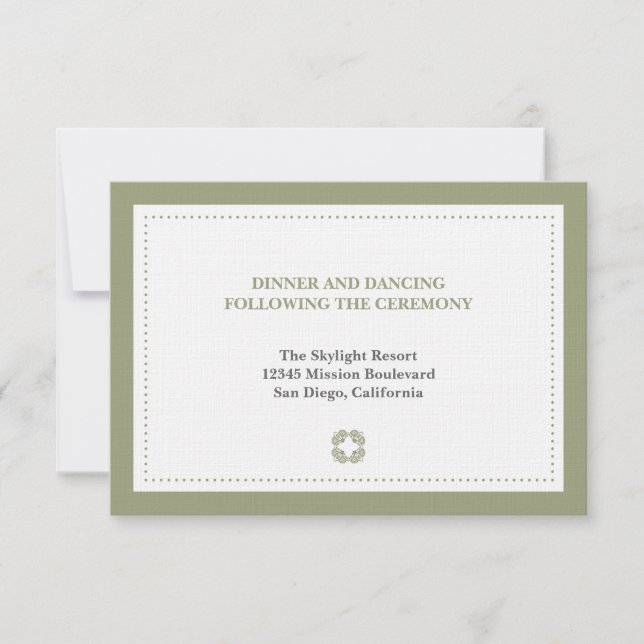 Convites Recinto de recepção de casamento com borda pontilh (Frente)