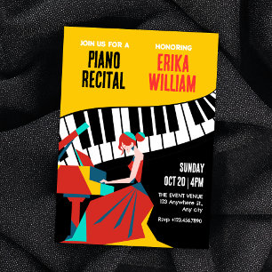 Convites Recital de arte de piano musical