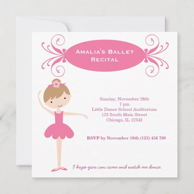 Convites Recital de Ballet (Frente)