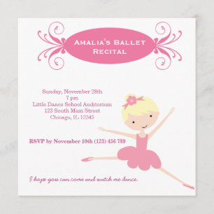 Convites Recital de Ballet