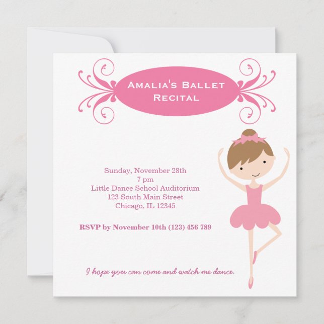 Convites Recital de Ballet (Frente)