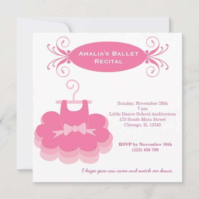 Convites Recital de Ballet (Frente)