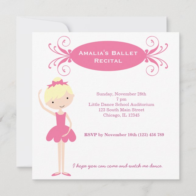 Convites Recital de Ballet (Frente)
