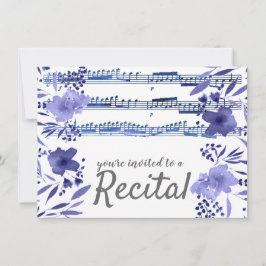 Convites recital de flores aquáticas azuis