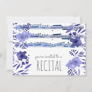 Convites recital de flores azuis