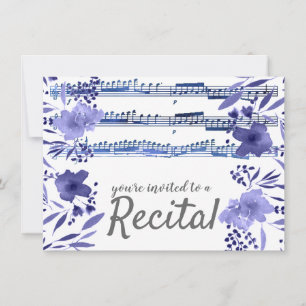 Convites recital de flores azuis
