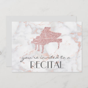Convites recital de piano de música elegante