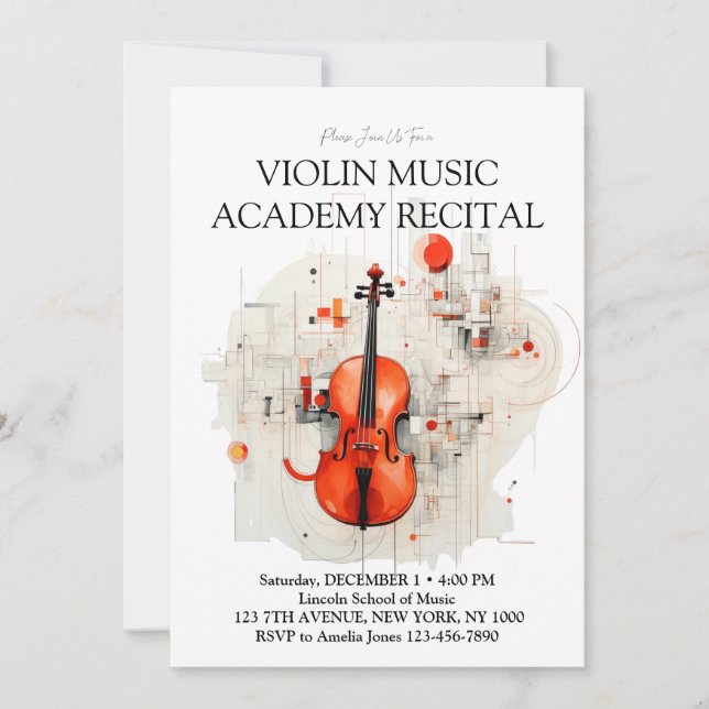 Convites Recital Especial da Academia de Música de Violino  (Frente)