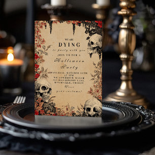 Convites Recolha de Rosas e crânios de Crimson