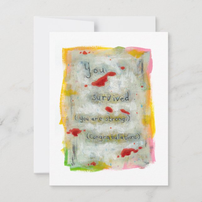 Convites Recuperação de sobrevivência cura esperança doença (Frente)