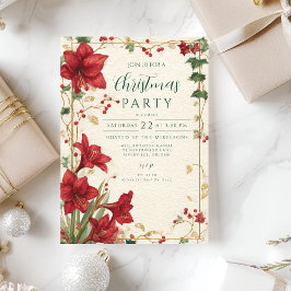 Convites Red Amaryllis Natal Russo