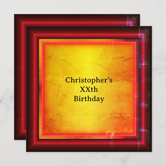 Convites Red and yellow (Frente/Verso)