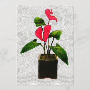 Convites Red Anthurium em Planter