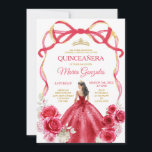 Convites Red Arco Frame Princesa Dourada Garota Quinceañera<br><div class="desc">EDITABLE Red Frame Princesa Dourada Garota Quinceañera Convite Para Princesa Floral Vermelha Elegante Dresses Quinceañera Girl Birthday Convidar Coroa Dourada Mis Quince Anos 15 Festa de aniversário</div>