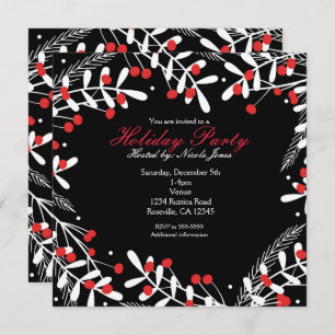 Convites Red Berries e White Saem do Feriado Negro