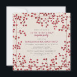 Convites Red Berry Winter aniversário de 30 anos Surprise P<br><div class="desc">Convite de aniversário de chic russo apresenta bagas vermelhas rústicas como um quadro. A tipografia moderna e mínima contribui para a estética contemporânea.</div>