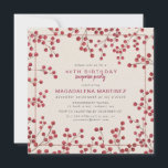 Convites Red Berry Winter aniversário de 40 anos Surprise P<br><div class="desc">Convite de aniversário de chic russo apresenta bagas vermelhas rústicas como um quadro. A tipografia moderna e mínima contribui para a estética contemporânea.</div>