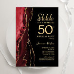 Convites Red Black Dourado Agate Surpresa 50º aniversário<br><div class="desc">Vermelho preto e ouro agitam surpresa 50º convite de aniversário. Elegante design moderno com aquarela agate marble geode background, faux glitter gold e typografia script font. Trendy convida o cartão perfeito para uma comemoração de dia das mulheres na moda. Impressos convites Zazzle ou modelo de impressão digital instantânea para download....</div>