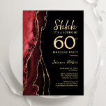 Convites Red Black Dourado Agate Surpresa 60º aniversário<br><div class="desc">Vermelho, preto e ouro agitam a surpresa do 60º convite de aniversário. Elegante design moderno com aquarela agate marble geode background, faux glitter gold e typografia script font. Trendy convida o cartão perfeito para uma comemoração de dia das mulheres na moda. Impressos convites Zazzle ou modelo de impressão digital instantânea...</div>