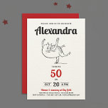 Convites Red Black White Cat Dance 50th Birthday Sketch<br><div class="desc">Convide os convidados para o seu evento com este humorístico convite de aniversário, com um único design de um desenho de gato preto-e-branco, desenhado por Edward Lear, colocado sobre um simples fundo branco. A parte traseira da placa é um na moda vermelho. O texto é totalmente personalizável, permitindo que você...</div>