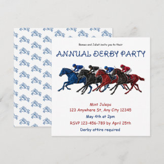 Convites Red Blue Artistic Annual Derby Party Invitation