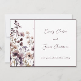 Convites Red Blush Floral Wedding Elegant Romantic
