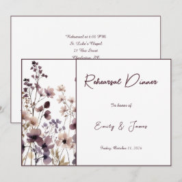 Convites Red Blush Floral Wedding Elegant Romantic