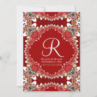 Red Bohemian Batik Monograma Casado 5X7