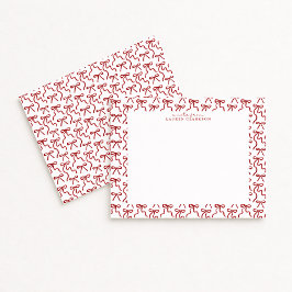 Convites Red Bow Border Valentine's Day Note Card
