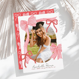 Convites Red Bows Photo Graduation Announcement