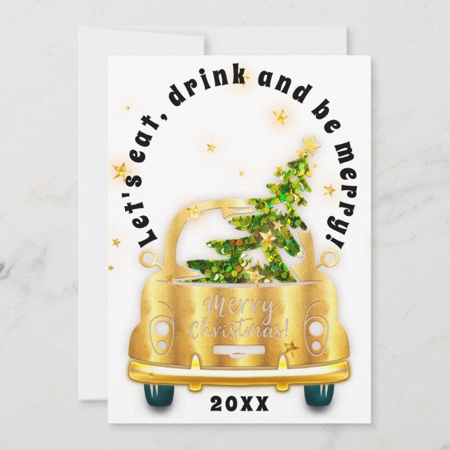 Convites Red Car Brunt Janto Árvore Dourada (Verso)