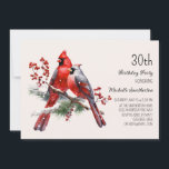 Convites Red Cardinals Berries aniversário de 30 anos<br><div class="desc">Belos Cardinais vermelhos num convite de festas de aniversário de 30 anos de inverno nevado. Entre em contato comigo para obter assistência com suas personalizações ou para solicitar outros produtos Zazzle correspondentes ou coordenadores para sua celebração.</div>