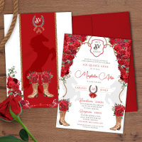 Red Charro Country Western Ranch Estilo Quinceañer
