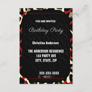 Convites Red Cheetah Birthday