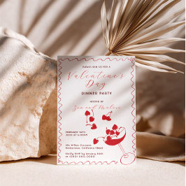 Convites Red Cherries in Martini – Valentine’s Day Party