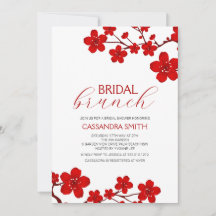 Red Cherry Blossom Floral Bridal Brunch