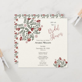 Convites Red Christmas FolArt Floral