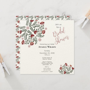 Convites Red Christmas FolArt Floral