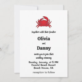 Convites Red Crab Summer Coastal Beach Wedding