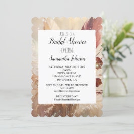 Convites Red Cream Boho Feenas Chá de panela Floral