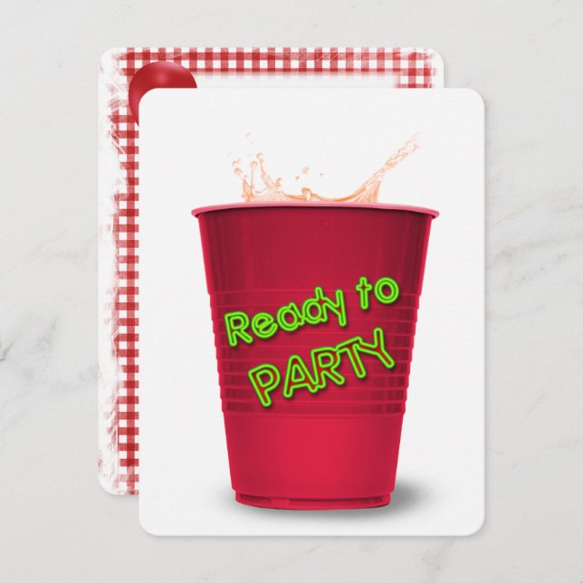 Convites Red Cup Drink (Frente/Verso)