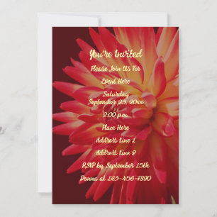 Convites Red Dahlia Floral Elegant Party