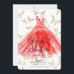 Convites Red & Dourado Butterfly Dance Dress 16 Festa Doce<br><div class="desc">Personalizar para qualquer evento</div>