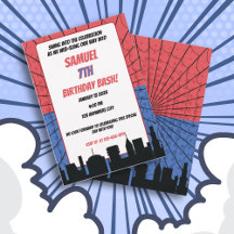 Red e Blue Birday, super herói aranha