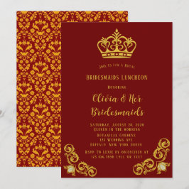 Convites Red e Dourada Royal Bridesmaids Luncheid