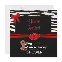 Red e Zebra Stripes para um Chá de fraldas