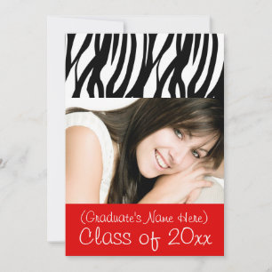 Convites Red Feminine Graduation or Party Invite